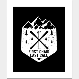 Chair Last Call Winter Snow Mountain Skier Posters and Art